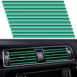 20Pcs Car Air Vent Outlet Decorative Strips Bendable DIY Shiny Trim Waterproof Flexible Interior Accessories for Most Universal Ventilation Grilles