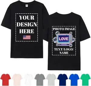 FEEGO Custom T Shirts for Men Women Create Your Own Custom Shirt with Text Image Logo Print Front & Back Design Option