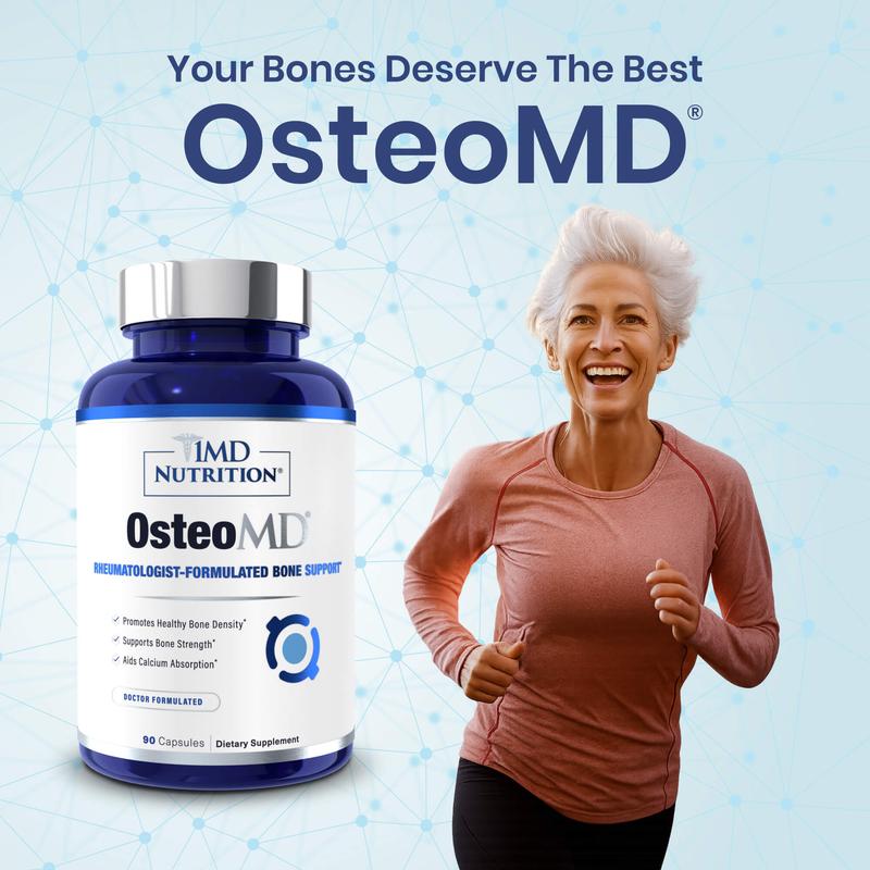 1MD Nutrition OsteoMD -Comprehensive Bone Density Support - Vitamin D3 & K2, Calcium & Calzbone Extract