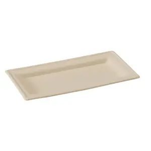 212 MAIN Disposable Brown Rectangular Plates (500-Pack) - Microwavable, Grease-Resistant, Plastic-Free, Compostable - Home & Festive Party Supplies