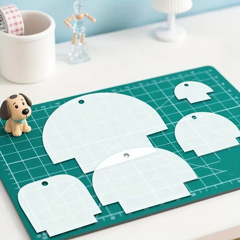 5pcs Shell Zipper Bag Making Template Stand Reusable DIY Shell Bag Pattern PET Sewing Template, Suitable For Pattern Drawing And Handicraft Sewing Supplies, Handmade Holiday Birthday Gift Decoration
