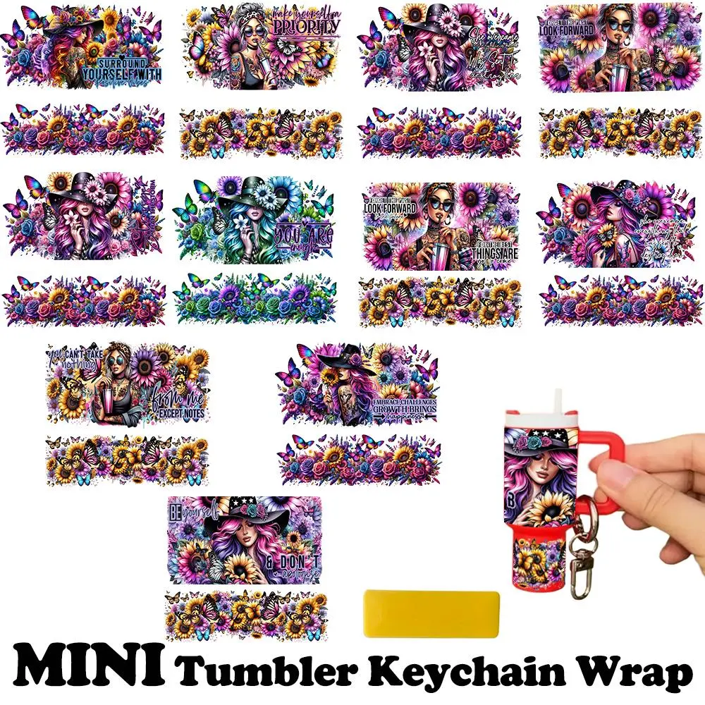 Mini UV DTF Transfer Sticker, 11pcs/set Waterproof Creative Design Decals for Mini Tumblers Keychain DIY Scrapbooking, Fantasy Design Sticker, Crafts Cup Stickers, Fun Stickers