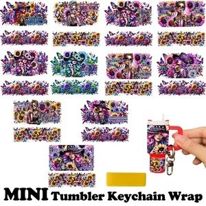 Mini UV DTF Transfer Sticker, 11pcs/set Waterproof Creative Design Decals for Mini Tumblers Keychain DIY, Fantasy Design Sticker, Crafts Cup Stickers