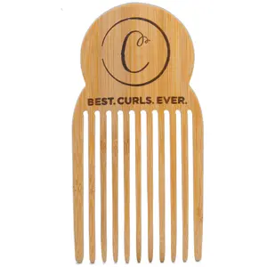 Controlled Chaos Haircare Detangling Comb – Anti-Static Bamboo Hair Pick for Thick Curly Frizz Hair, Long Tooth Wooden Comb for Men, Women & Kids