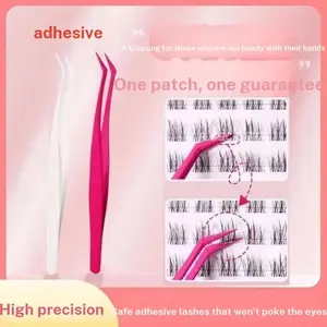 New Upgrade Non-Stick Glue Tweezers, Specialized for Lash Extensions, High Precision, Recommended by Makeup Artists, Beginner Friendly
