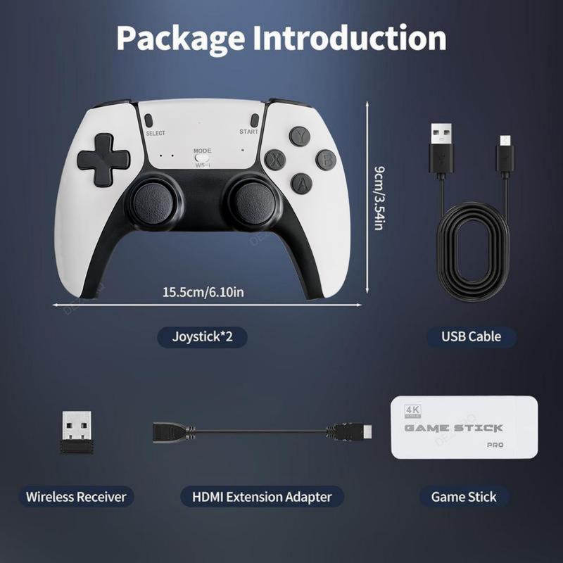 20000+ Games Wireless Retro Game Stick, Vintage Game Stick 4K HD Output System, 2.4G Wireless Controllers, 64GB TF Card for All Ages - Console,TikTokShopBlackFriday,Halloween Christmas New Year Gift