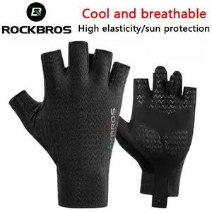 ROCKBROS Cycling Gloves MTB Road Bike SBR Half Finger Gloves Unisex Breathable Shockproof Gloves