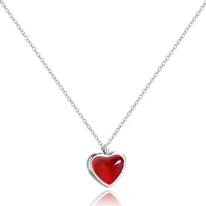 valentines gifts Red Heart Necklace for Women, Black Tourmaline Necklace as as Christmas Gifts Carnelian Necklaces as Everyday Stocking Stuffers Jewelry Moonstone Crystal Pendant Birthday Gifts for Her