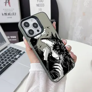 Simple anime-style Megumie case in white and, For iPhone 17 16 15 14 13 12 11 PRO MAX PLUS AIR and iPhone 16E AIR XR XS MAX 7 8 Plus Series Mobile Phone Case, new creative iridescent silver matte hard back cover.