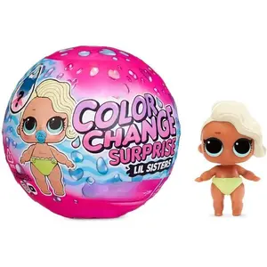 L.O.L. Surprise! Color Change Lil Sisters - Re-Released Fan Favorite with 5 Surprises Including Unique Outfit & Color Change Reveal Colorful Round