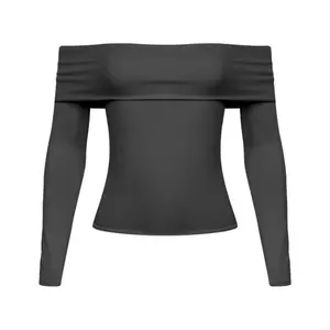Double Layered Off the shoulder Top - Black
