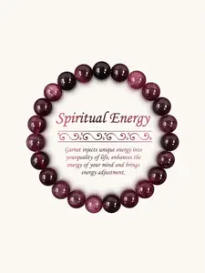 8mm Garnet Beaded Bracelet, Spiritual Gift for Success, Love & Vitality, Fashion Accessories for Women & Men, Trendy All-match & Exquisite Jewelry for Birthday Gift, Beads Bracelets, Crystal Bracelets, Healing Crystal Bracelet