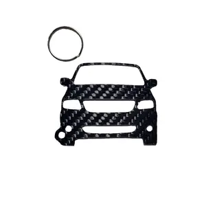 Carbon Fiber keychain for Ford F-150 SVT Lightening (1999-2004) 10th Generation from the Fast and the Furious Movie front view Glossy Twill