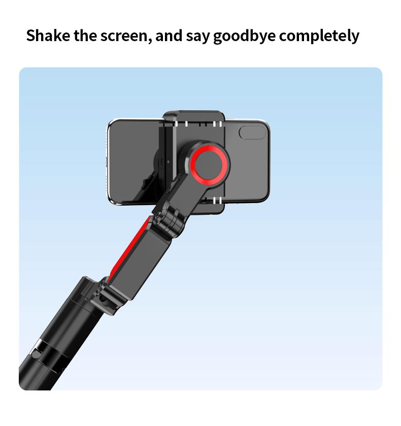 AI Auto Tracking Gimbal Stabilizer, Smart Selfie Stick Tripod with Gesture Control, Anti-Shake Phone Mount, 1000mAh Battery, Aluminum Alloy Vlogging Stand for iPhone & Android