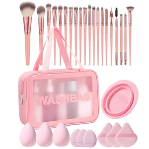 Makeup Brush Set with Makeup Bag, 31pcs/set Makeup Brushes & Makeup Sponge & Powder Puff & Brush Cleaning Bowl, Professional Makeup Tools for Women, Cosmetic