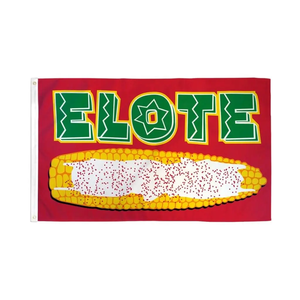Vibrant Elote Banner - 3x5ft Durable Polyester Single Flag, Metal Components, Bold Dye Sublimation Print, Reinforced Tape Header for Home Decor, Party Supplies