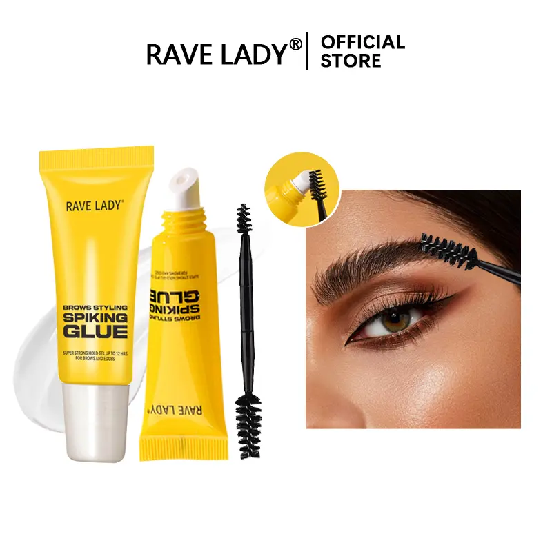 Eyebrow Styling Adhesive Tape Brush & 3D Brow Shaping Gel, Eyebrow Gel Makeup,Eyebrow Makeup Products, Waterproof &Sweat-Resistant, Transparent Gel for NaturalLook, All Light Types, Eyebrow Gel Clear