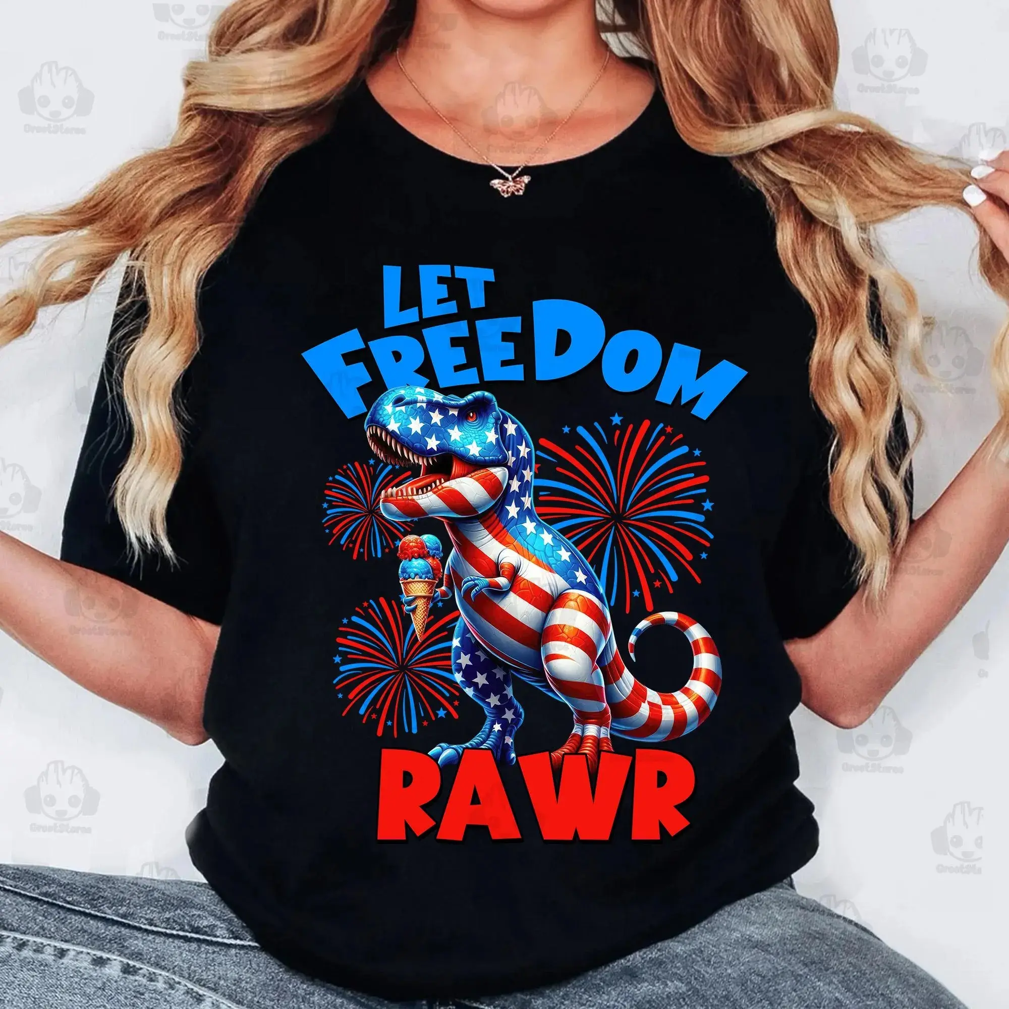 [ Save up to 30%] Patriotic Dinosaur T-shirt, 4th Dinosaur ,Retro 4th of July T-shirt, America Coquette, Independence Day