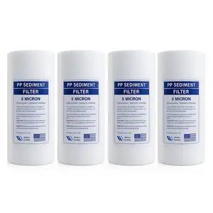 SUPERIOR FILTERS 5 Micron Sediment Filter - Whole House Water Filter Cartridge - High-performance 10-inch Replacement - Compatible with All Whole House Water Filter System - (10 X 4.5, 4 Pack)