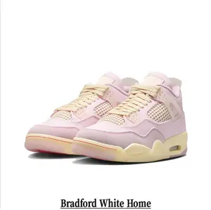 Shoes in Light Purple Suede and Mesh Upper with Off-White Support Wings, Yellowed Midsole, and Visible Air Unit