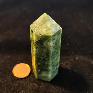 Natural Stone Semi-Polished Serpentine Tower - 68mm Tall