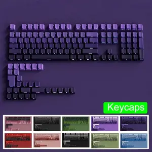 Over 130 Keys Double-Shot PBT OEM Profile Keycaps, Side Gradient Legend, Translucent, Compatible with MX Switches, Gaming Keyboard Dedicated, Gaming Keyboard Accessories