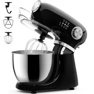 Stand Mixer, 12 Speeds Tilt-Head Electric Commercial Stand Mixer, 3-In-1 Kitchen Mixer with Bowl, Dough Hook, Whisk and Beater, Black