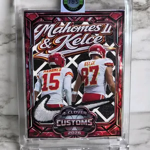 Mahomes Kelce Dual Nike Patch Custom One of One Football Card