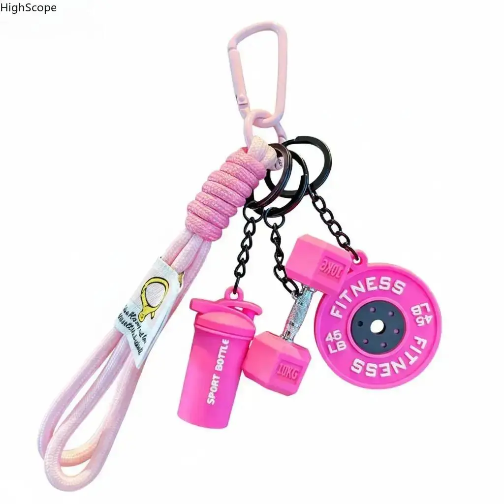 Funky Silicone Charm Keychain 3-Piece Set - Dumbbell (10kg), Kettlebell & Weight Plate Pendants, Inspirational Christmas Engagement Memorial Day Gift Idea for Fashion Accessory Enthusiasts, Anniversary, 10Kg Dumbbell, Weight Plates, 45 Lb Weight Plate