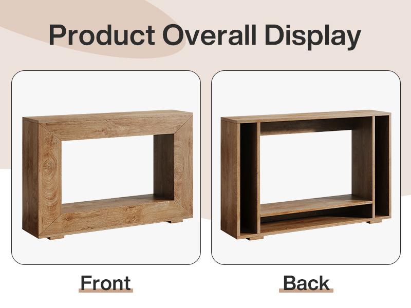 Tribesigns Rustic Farmhouse Console Table with Large Storage Space for Living Room, Hallway, Stairway - Solid Wood Entryway Table