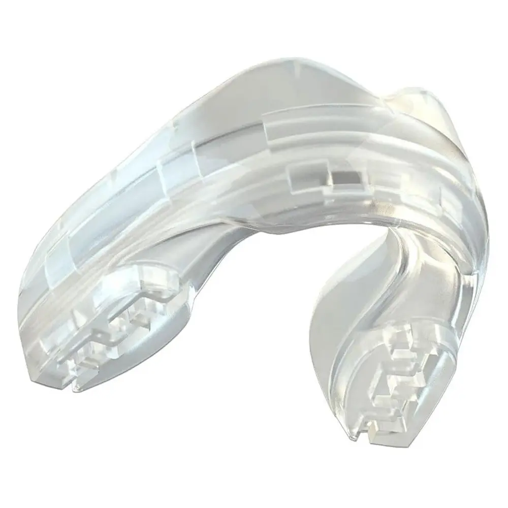 SafeJawz ORTHO Protective Sports Mouth Guard for Braces with Case for Boxing, Basketball, Lacrosse, Football, MMA, Hockey - CLEAR