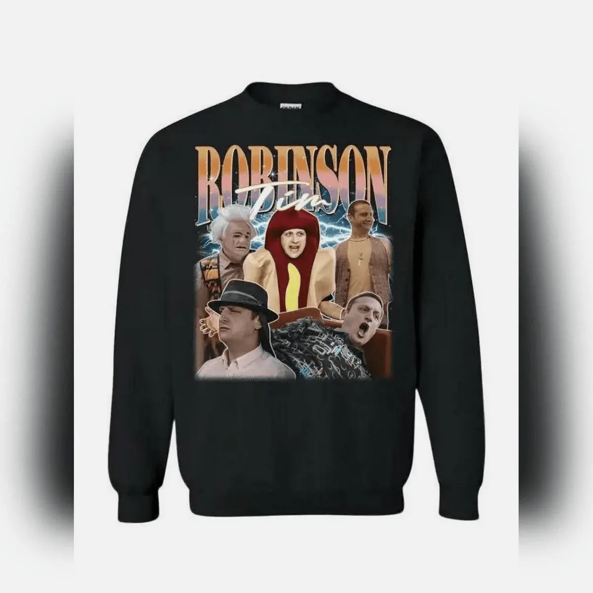 Women's Tim Robinson Vintage Cotton Print Round Neck Hoodie Sweatshirt - Unisex Tops, Loose-Fitting, Soft Fabric, Machine Washable, Holiday Casual Wear, Garment, T-Shirt