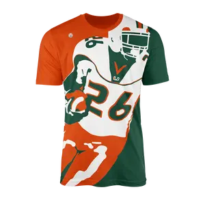 Miami Hurricanes Men's Football Graphic Tee - Sports Clothes Jersey, Shortleeve Streetwear, Round Neck Casual Menswear Top with ST House Call Design