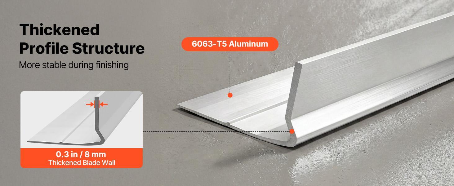 VEVOR Concrete Screed Blade 14 ft Length Aluminum Alloy Board Leveling Tool, 5.3 in Wide Straight Edge, Wide Coverage, Replacement Surface Leveler for Driveway, Patio, Sidewalk, Garage Floor Finishing#BackToSchool VEVOR Concrete Screed Blade 14 ft Length Aluminum Alloy Board Leveling Tool, 5.3 in Wide Straight Edge, Wide Coverage, Replacement Surface Leveler for Driveway, Patio, Sidewalk, Garage Floor Finishing#BackToSchool