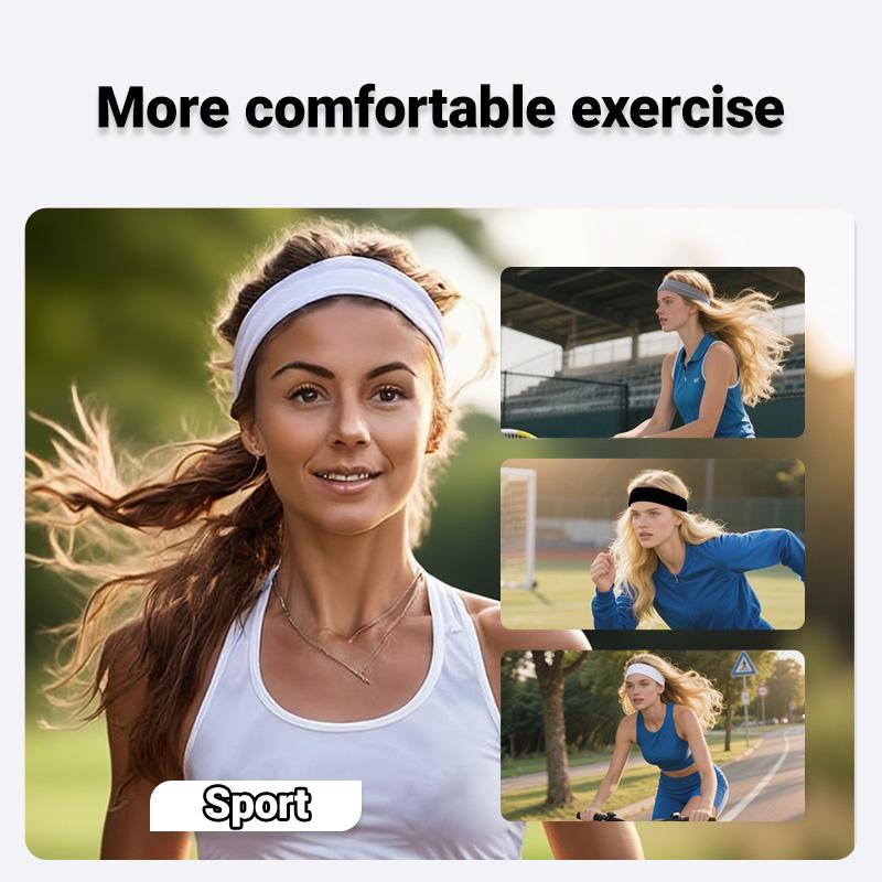 4 Pieces Minimalist Sporty Solid Color Hair Band, Elastic Wide Headbands - Solid Color Headscarf Style, Elastic Yoga And Exercise Straps, Summer 2024 Hair Accessories for Women & Men, Yoga Headbands | Casual Headwear | Elastic Fabric