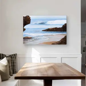 Begin Home Decor C1MP243603SK4X 24 x 36 in. Rocks & Seaside - Brown Beach Metal Print Wall Art - Home Decor