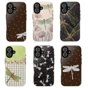 Whimsical Dragonfly Phone Case – Vintage Botanical Insect Aesthetic, Elegant Fairycore Nature Art Phone Case,phone Case Suitable for Iphone 11/12/13/14/15/16/17 Pro Promax Plus Air and Samsung S22/S23/S24/S25 Plus Ultra Fe, Soft Flower