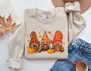 Gnomes Fall Sweatshirt, Cute Gnome Sweater, Fall Gift, Fall Shirt, Gift For Thanksgiving, Thanksgiving Gnome, Thanksgiving Sweatshirt