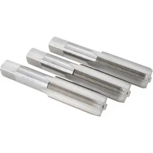 Value Collection Thread Cutting Tap Set, Metric Fine, 4 Flute, High Speed Steel, Bright Finish, 5-1/8" OAL, Right Hand, 3-Pc JY9036476
