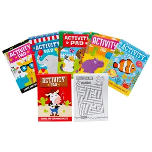 5" x 7" Games & Coloring Sheets Activity Pad Assortment - 12 Pc.