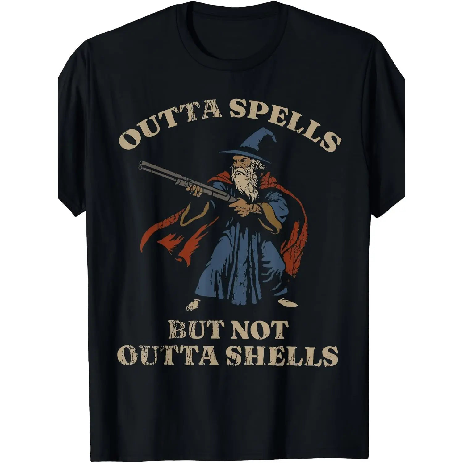 Outta Spells But Not Outta Shells Wizard Fantasy Meme T Shirt