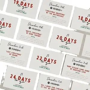 24pcs Festive Christmas Advent Calendar Cards Set, Countdown Greeting Cards for Holiday Celebration, Perfect for Christmas Memories and Gifts