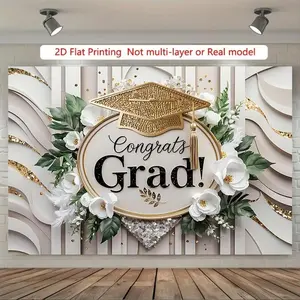 1pc Flat Printing Graduation Theme Backdrop - Backdrop Picture, Banners, Party Decorations Banners for Graduation Ceremony & Birthday, Home & Festive Party Supplies, Photo Shooting Prop