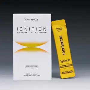 momentM Ignition Hydration Drink Mix - Supports Steady Energy & Focus - with Magnesium, Electrolytes, Adaptogens, InnoSlim & Holy Basil - Sugar Free (Pineapple Lychee)