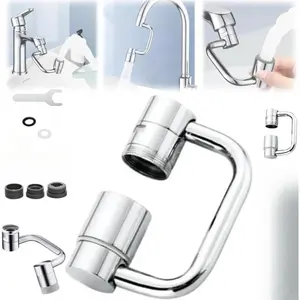 2026 Upgraded Universal Sink Faucet Extender 1080° Rotating 360° Aerator with 4 Water Modes U Shaped for Bathroom Kitchen Upward Facial Mist Adjustable rotate spray attachment filter aerator extender rotatable outdoorfun tap head replacement