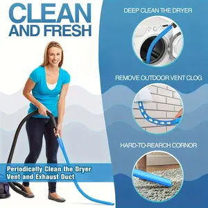 1pc Dryer Vent Cleaner Hose - Flexible Yarn Cleaning Vacuum Hose Attachment With Elastic Connector, Suitable For Most Vacuum Cleaners, For Cleaning Laundry Vents, Dryer Yarn Cleaner,Flexible Hose Design ,Plastic Hose