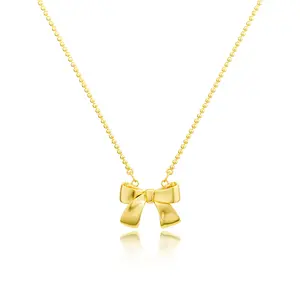 TEWIKY Gold Layered Bow Necklace Dainty Simple Pendant with Elegant Hypoallergenic Jewelry Party Daily Wear For Women Fashion Items Holiday gifts