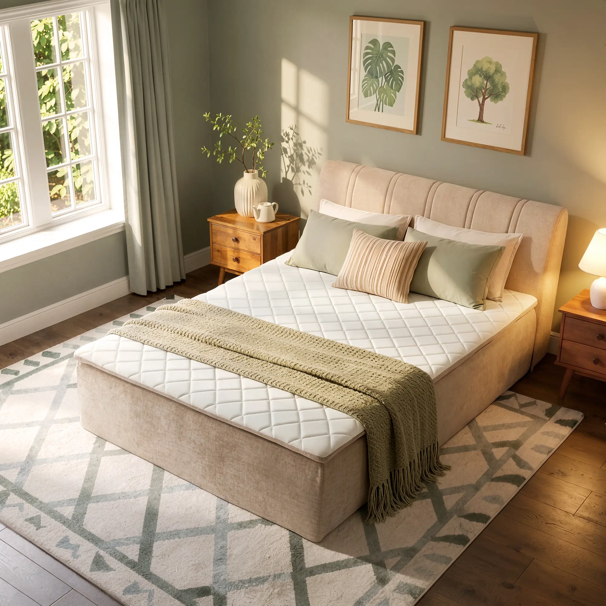 XIZZI 17" Sofa Bed Full Mattress, Queen Size Memory Foam Mattress with Removable Headboard, Medium Plush Feel Pocket Springs Queen Size Mattress for Pressure Relief, Edge Support Mattress in Box, CertiPUR-US