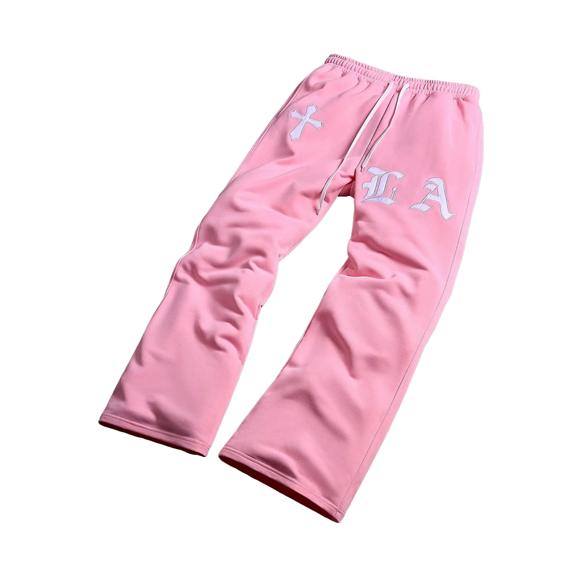 Pink  Baggy Wide Leg  Jogger Sweatpants Trousers, Loose Patterned Y2K Hip Hop Streetwear Bottoms for Spring Casual Back to School College Athleisure Outfit Fits