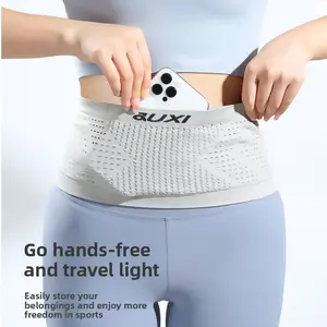 Running fanny pack, multi-functional close-fitting outdoor invisible mobile phone bag, men's and women's knitted anti-splashing sports fanny pack